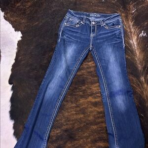 Grace Women's Dark Blue Flare Jeans